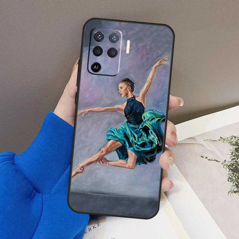 Масляная живопись Гимнастика Для OPPO Find X3 X5 Pro A9 A5 A31 2020 A15 A16 A52 A72 A1K A83 A91 A54 A74 A94 A53S Чехол