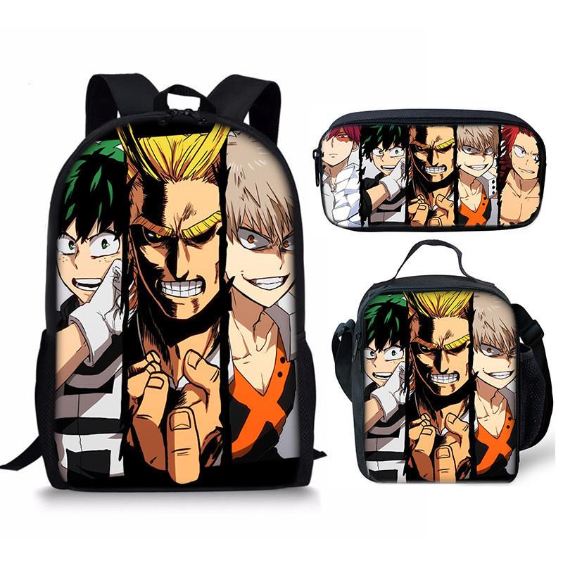My Hero Academia Student Pack With Polyester Lining And Anime Cartoon Design For Teens
