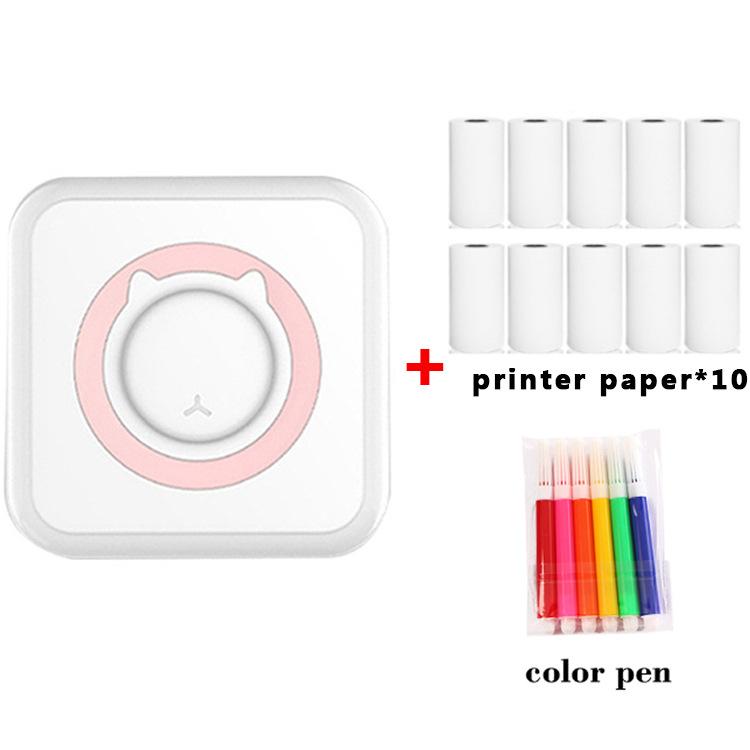 2024 Portable Mini Thermal Printer Wirelessly BT 203dpi Photo Label Memo Wrong Question Printing With USB Cable Imprimante Portable