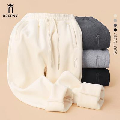 Женские флисовые спортивные штаны для похудения: Прямой крой, Повседневный, Осень/Зима 2025