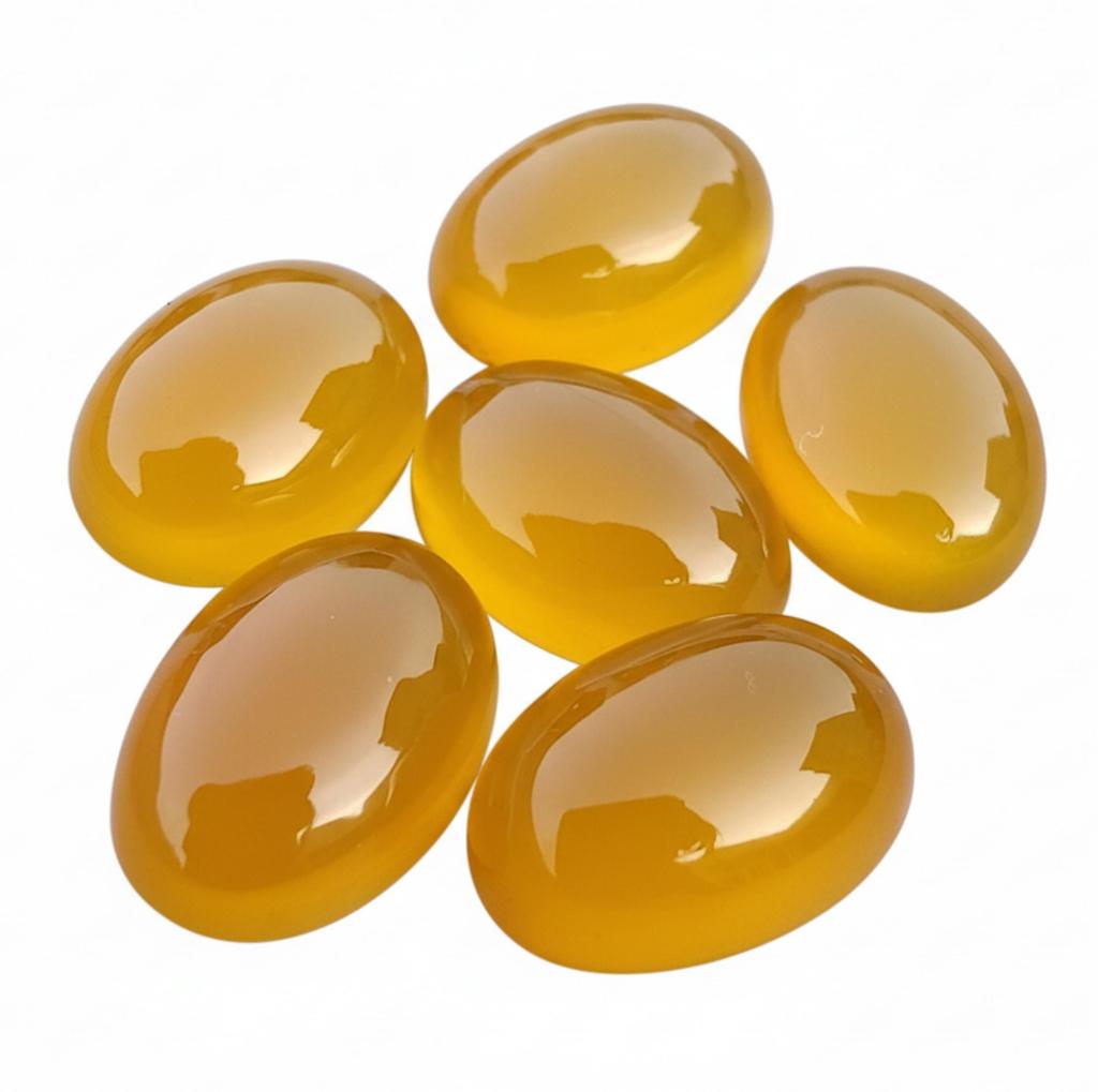 Натуральные кабошоны из мангового халцедона - Овальные камни с плоской задней стороной для изготовления ювелирных изделий