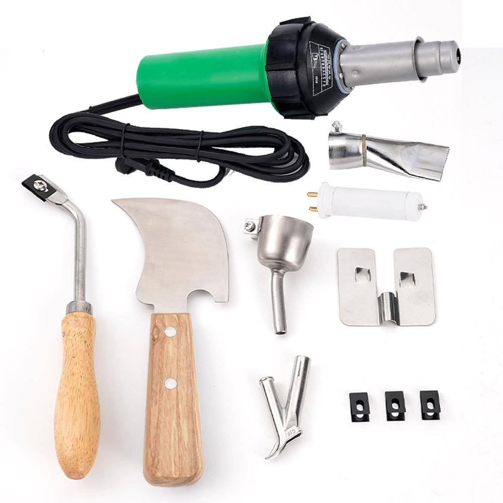 220 В Пистолет для сварки пластика 1600 Вт Машина Электрический пистолет горячего воздуха Сварочная горелка + Нагревательный элемент / Сварочная насадка Аксессуары Для ПВХ