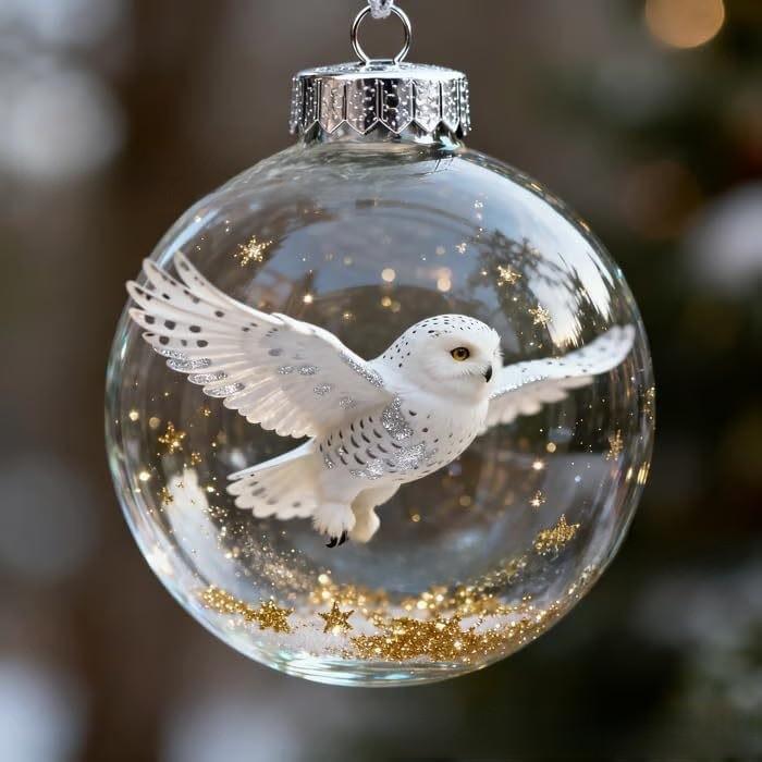 Natures Birds Crystal Glass Christmas Tree Ornament Set With Plastic Material For Holiday Decor