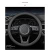 Nappa Leather Steering Wheel Covers,Universal Non-Slip Car Steering Wheel Cover,All Seasons Auto Steering Wheel Protector