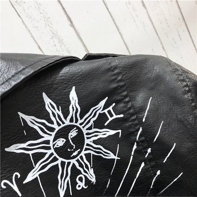 Женская куртка из искусственной кожи 2021 года с заклепками и молнией, 3D-принт с изображением мотоцикла