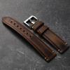 For Italian Oil Wax Leather Vintage Men Strap 18 19 20 21 22MM Thick Watch Bracelet Crazy Horse Leather Brown Bracelet