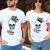 Летняя повседневная футболка для пар, футболка с принтом, одежда для пар, женская, мужская, с круглым вырезом, футболка для влюбленных Y2K Harajuku