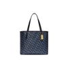 Новая холщовая сумка-тоут City с кожаной отделкой, сумка для покупок, дамская сумочка, сумка через плечо, темно-синий цвет CF342-IMNAV