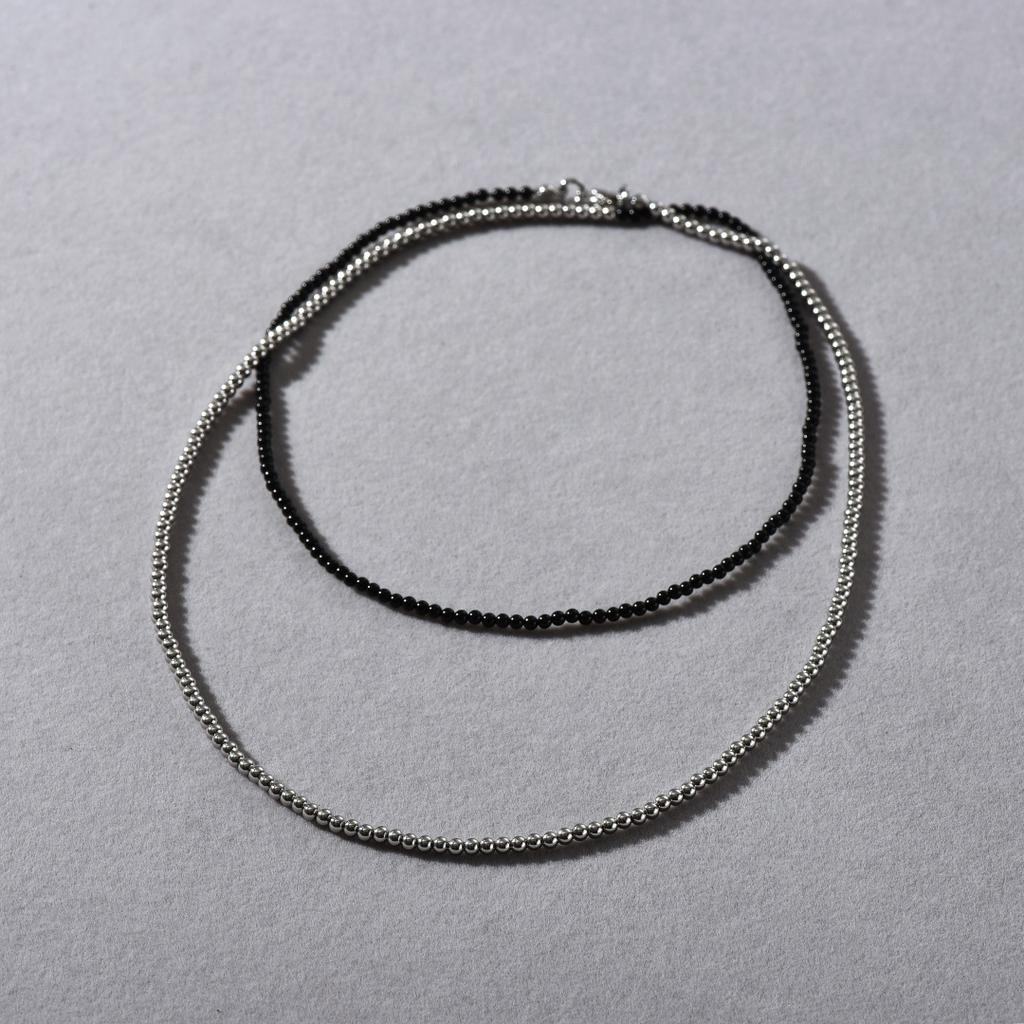 Персонализированная Модная Уникальная Черная Агатовая Контрастная Цветом Серебряная Пшеничная Бусина Жемчужная Нить Нишевый Дизайн Высококачественное Ожерелье Женское