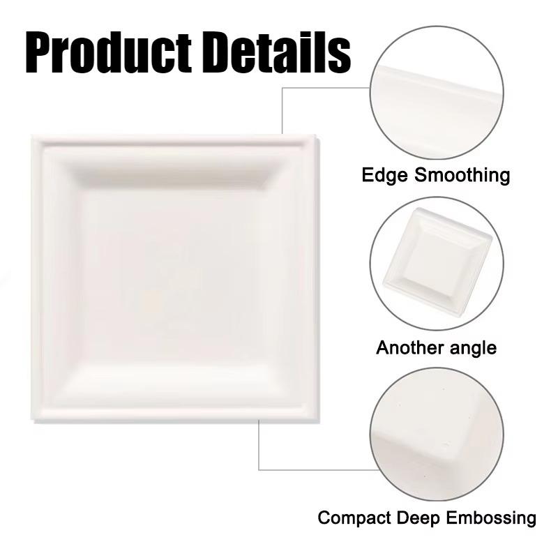 Одноразовые квадратные тарелки Бытовая кухня Ресторан Фруктовый салат Десерт Закуска День рождения Вечеринка Рождество Пикники Столовая посуда