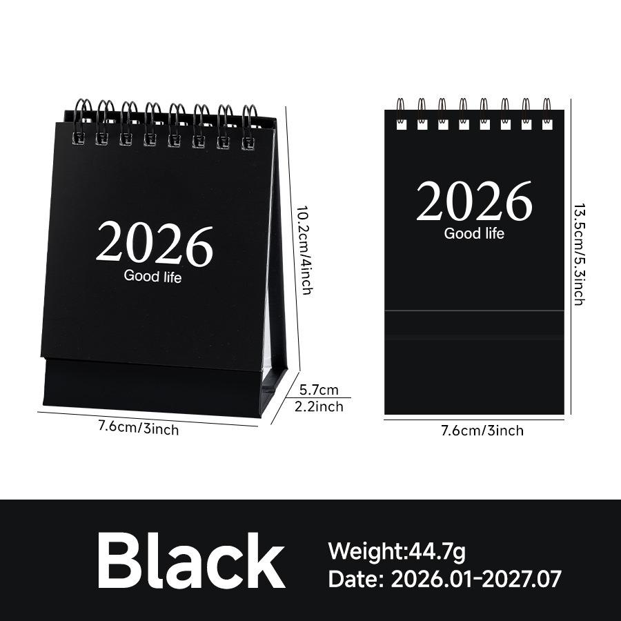 Мини-календарь 2026 года Офисные школьные принадлежности Цвет Моранди Настольный календарь Ежемесячный планировщик Настольные аксессуары Декор Запись Канцелярские товары