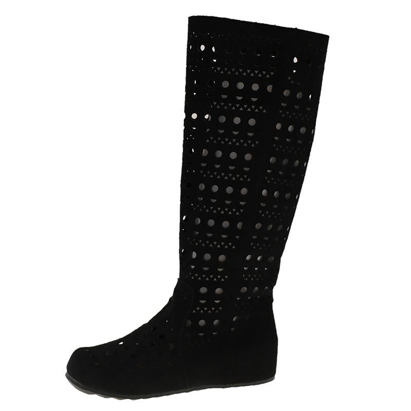 Французские сапоги-трубы женские 2025 новый летний универсальный увеличивающий рост модные сапоги до колена сапоги-рыцари
