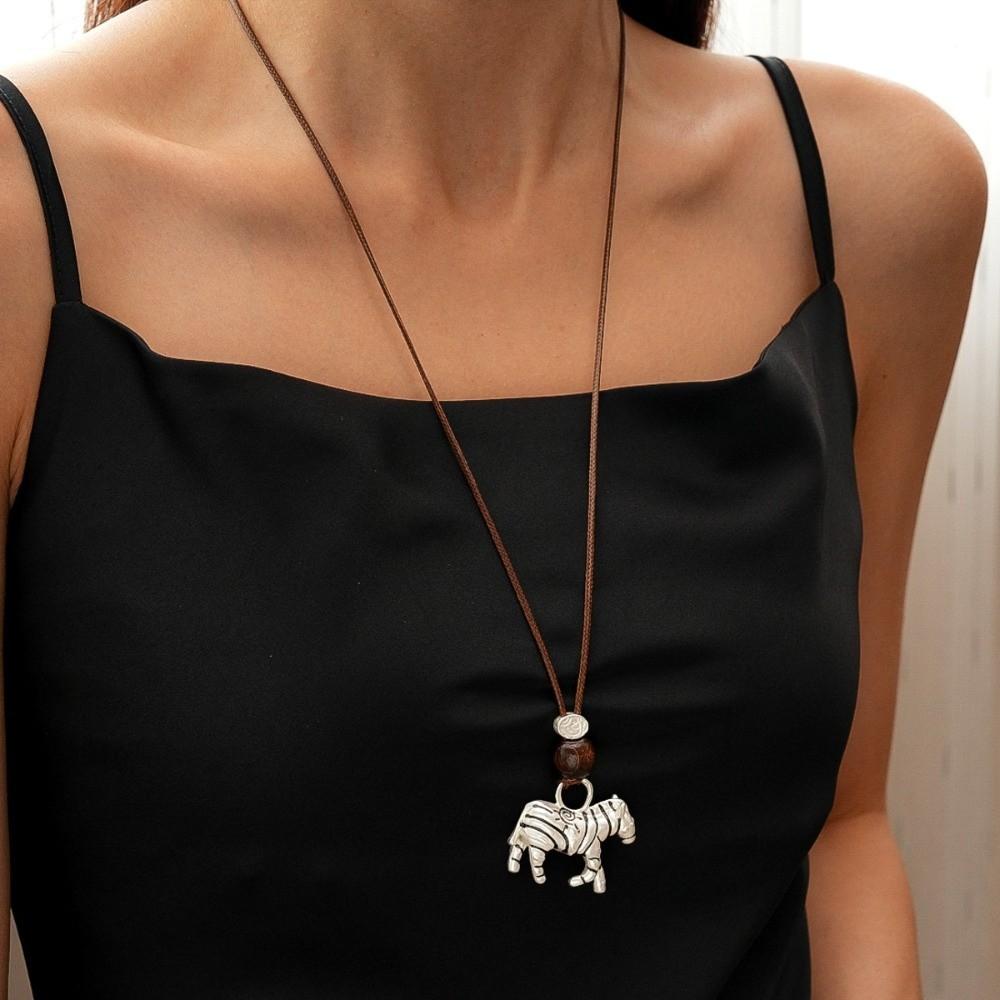 Cartoon Choker New Year Horse Necklace Ethnic Style Sweater Chain  Chinese Spring Festival