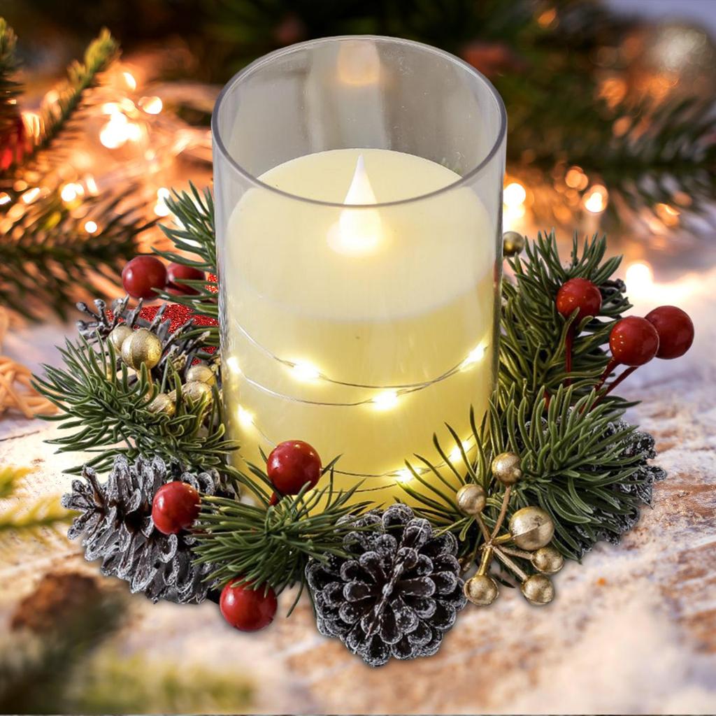 Рождественские венки со свечами и кольцами для украшения дома, свадьбы, рождественского праздничного стола