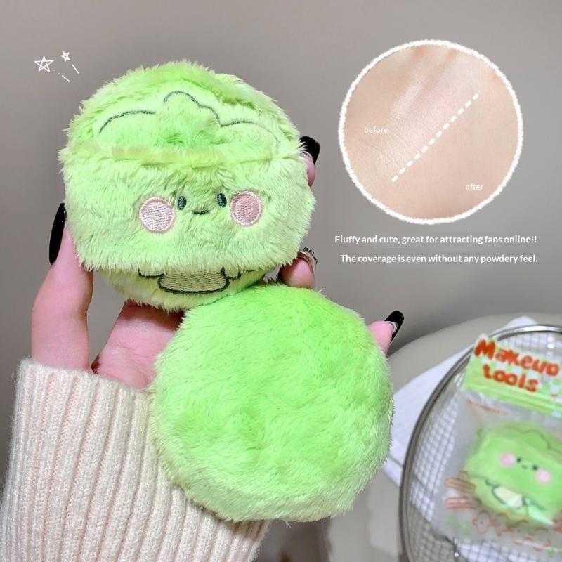 Ultra-thick Long Plush Makeup Puff Cosmetic Tool Broccoli Tomato for Natural Finish