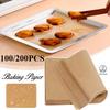 200/100/50Pcs Baking Paper Non-stick Oil Proof Parchment Paper Oven Grilling Mat Paper Food Wrapping Paper Baking Tool