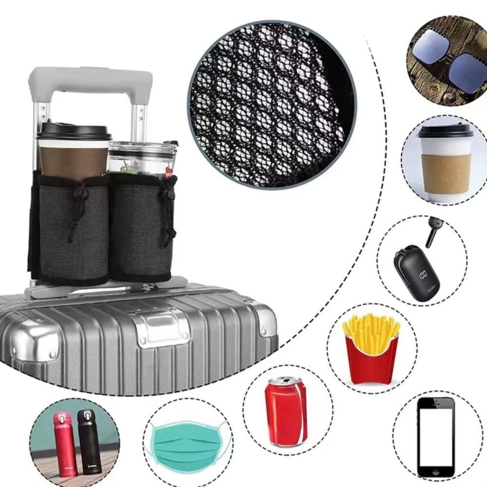 Hands-Free Luggage Drink Bag Storage Bag Travel Cup Holder Holder Suitcase Drink Holder  Airport
