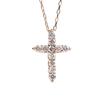 PLUSTER Diamond Cross Necklace K10 Pink with Genuine Gold Simple and Perfect Gift for or Any Other Occasion Box Plaster Women's (0.1ct Gold) Chain,