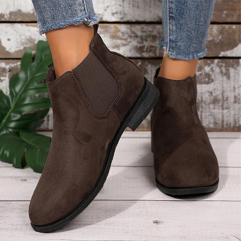 Модные женские ботильоны на плоской подошве из замши, зимняя женская обувь, тренд 2024 года, новые зимние ботинки, прогулочные короткие ботинки, удобные женские туфли