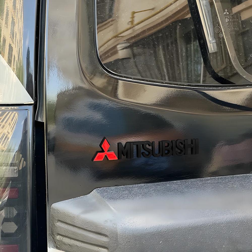 3D Metal Car Logo Body Letter Front Hood Badge Sticker Auto Decor Accessories For Mitsubishi 9 Ralliart X EX ASX L200 Colt Cross
