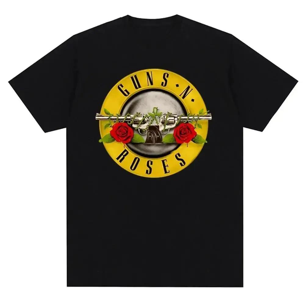 Классическая рок-группа Guns N Roses Классический плакат Графический принт Футболка Мужская Женская Уличная мода Харадзюку Мода Короткий рукав Летняя Новая футболка Оверсайз Топ
