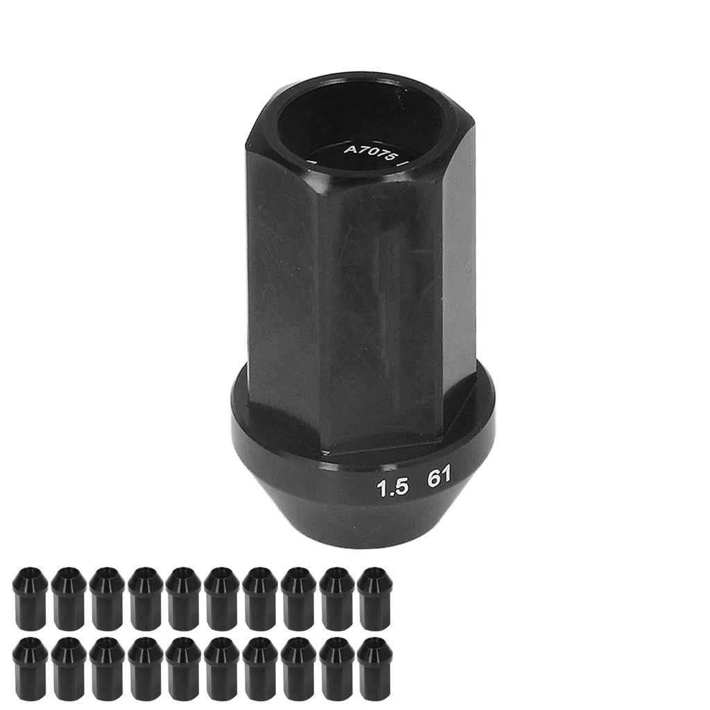 M12x1.5 Lug Nuts with Socket Adapter Aluminum Alloy 42mm   19Hex for JDM Racing   Replacement for  