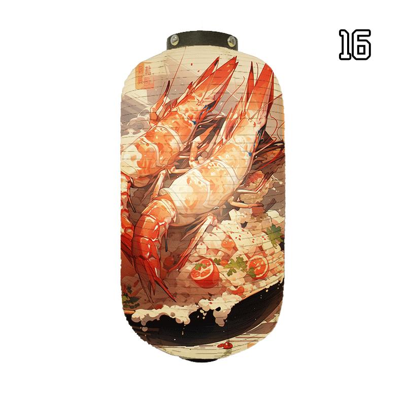 Бумажный фонарь в японском стиле Красивые фонари с принтом краба и креветки Фонари для рекламы суши, хот-пота, изакая-ресторана, бара