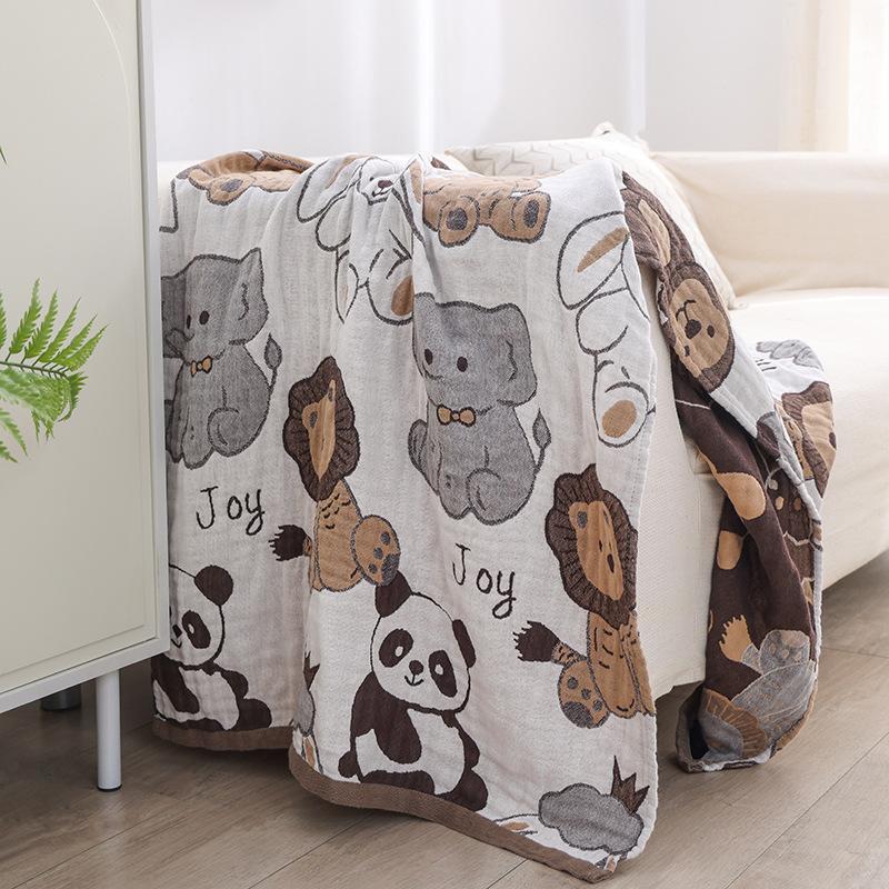 80x160 см 1 шт. Милое хлопковое марлевое банное полотенце с изображением животных из чистого хлопка, впитывающее воду полотенце, быстросохнущее банное полотенце