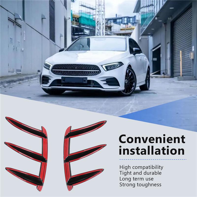 Rear Bumper Spoiler Side Air Outlet Wing Canard Fin For Mercedes Benz A-Class W176 A200 A260 A250 A45 For AMG-A99D