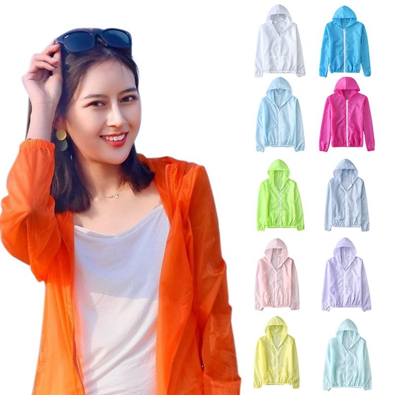 Outdoor Casual Loose Sunscreen Blouse Sun Protection Beach UV Jacket Women Solid Color Wild Thin Coat Anti-UV Breathable Hooded