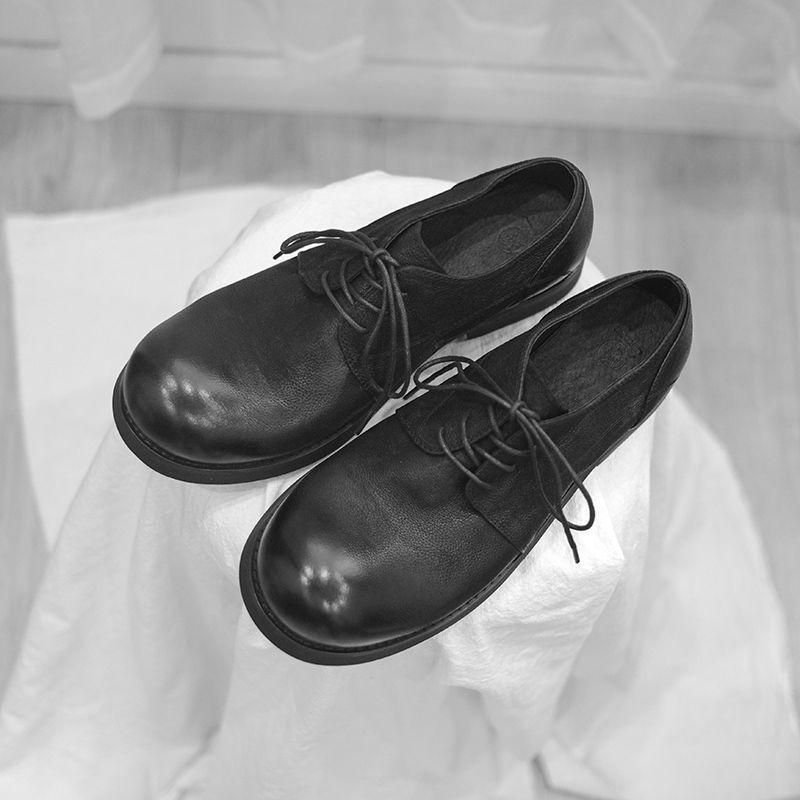 Модная ретро обувь на толстой подошве с большим пальцем, оригинальный дизайн, повседневная обувь для мужчин, модная роскошная дизайнерская модель, кожаная обувь на шнуровке