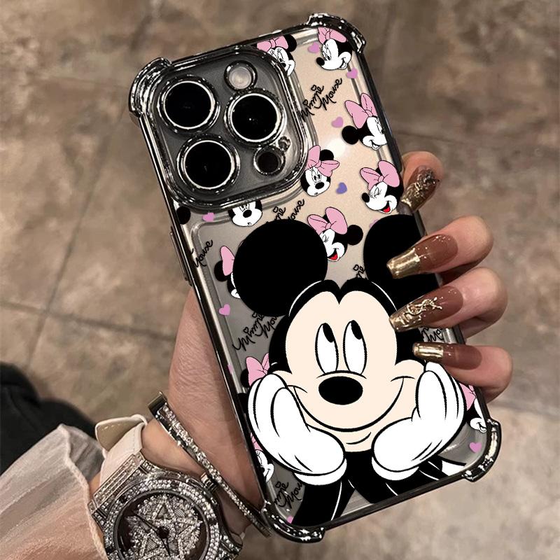 Lovely M-Mickey Minnies Plating Phone Case For Google Pixel 10 9 8 7 9a 8a 7a Pro XL 5G Anti Fall Airbag