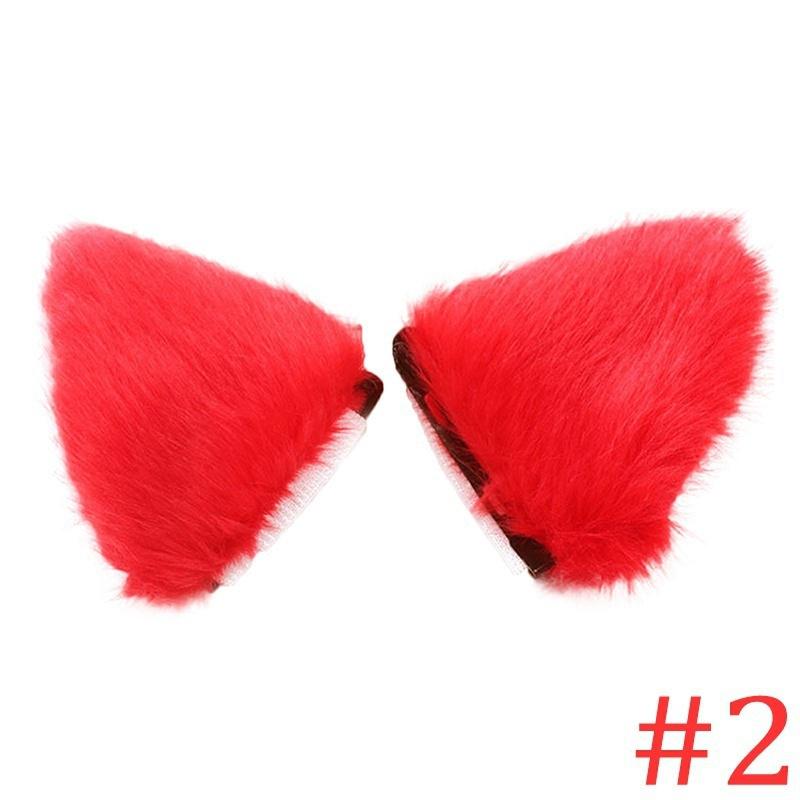 Orecchiette Partys Cat Fox Длинные меховые уши Аниме Неко Костюм Заколка для волос Косплей