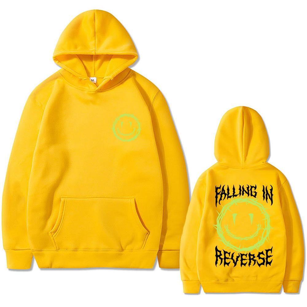 Худи с графикой группы Falling in Reverse Осень/Зима Мужская и Женская Мода Повседневная Толстовка Хип-Хоп Ретро Теплое Худи