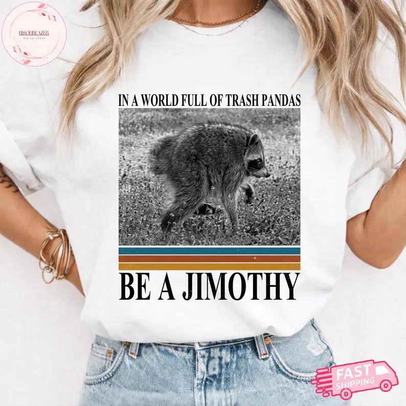 Retro Jimothy Raccoon Seattle Feral Legend Meme T-Shirt Funny Tee S-5XL