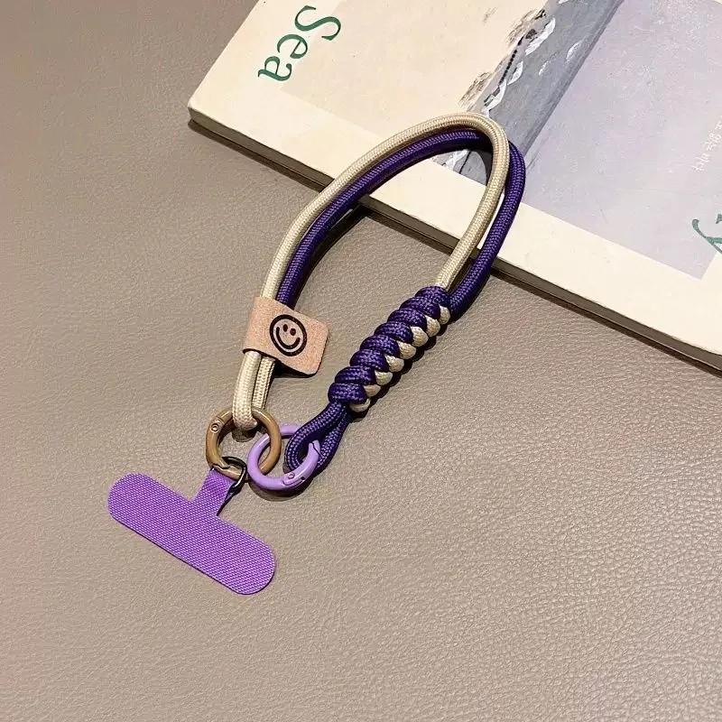 Phone Lanyard Wrist Strap Woven Phone Lanyard Creative Keychain Hanging Rope Anti-lost Security Wristband Universal Short Rope