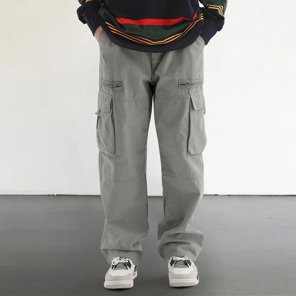 Мужские комбинезоны, повседневные брюки с несколькими карманами и завязками, походные брюки, хлопковые саржевые брюки