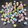 DIY Bracelet Necklace Handmade Materials Peach Heart Loose Beads Cross Hole Jelly Transparent Fashion 10pcs Jewelry Accessories Two-color Halo Dyed