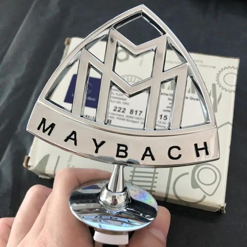 IONQP1 Maybach Logo Front Standing Metal Mark Emblem Auto Hood Rear Badge for Mercedes-Benz Maybach C E S Class S400 S500 S600