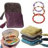 Tassel Zipper Travel Jewelry Case Flannel Jewelry Storage Pouch  for Rings, Bracelets, & Bangles