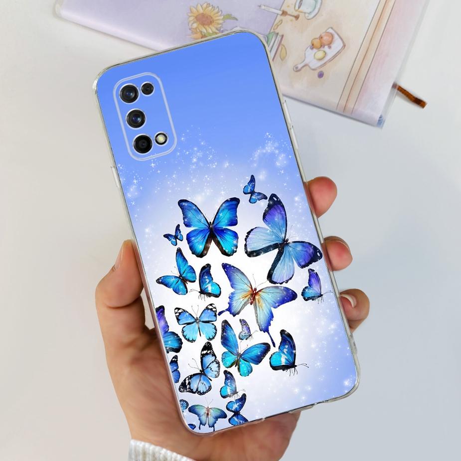 For Realme 7 Pro Case RMX2170 Cute Cat Flowers Painted Cover Clear Silicone Soft TPU Phone Case For Realme 7 Pro Realme7 5G Bags