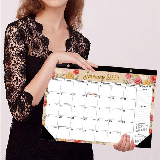 2025/01-2026/06 Календарь Настенный календарь с отверстиями для подвешивания Премиум бумага Прочная четкая печать Ежегодный планировщик Календарь