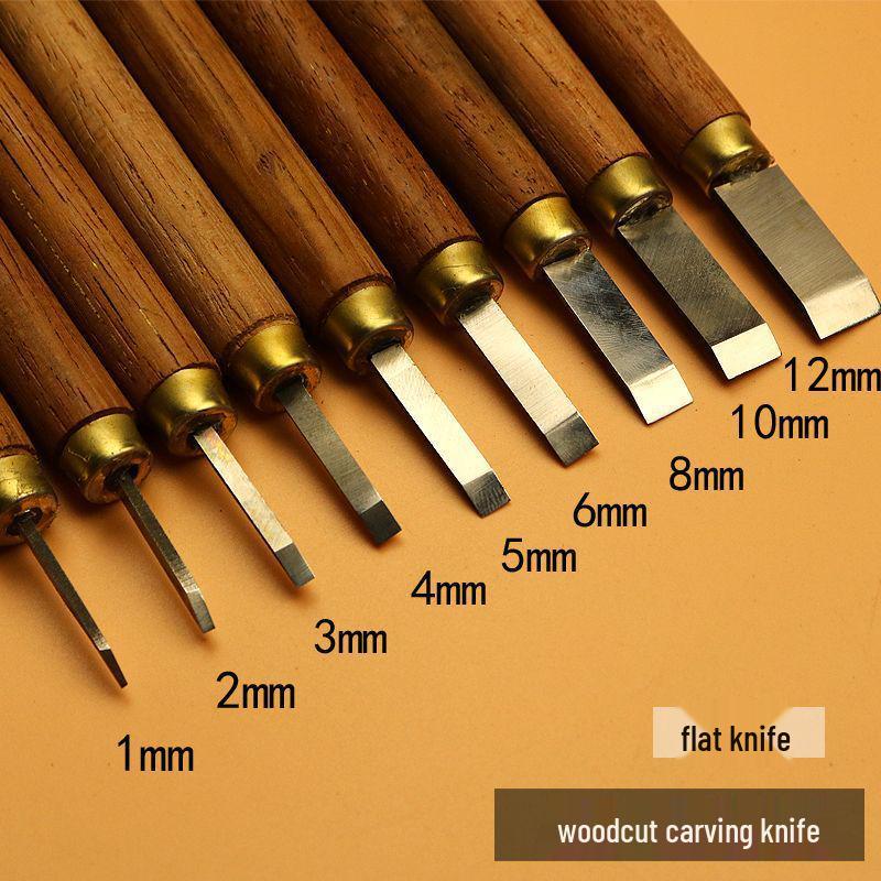 Набор ножей для резьбы по дереву: Плоские, Круглые, Скошенные Лезвия для Ручной Гравюры на Дереве