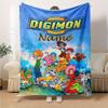 Digimon Adventure Characters And Creatures Cartoon Print Blanket Personalized Name Soft Lightweight Versatile Suitable For Sofa Bed Picnic Office Car