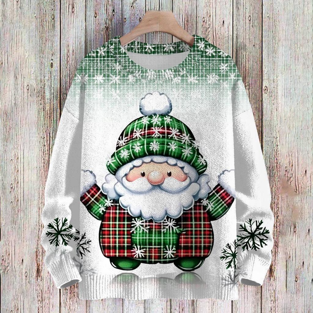 Рождественские толстовки для детей, вязаные свитера для мальчиков и девочек, симпатичные рубашки, осенние свитера с круглым вырезом, топы