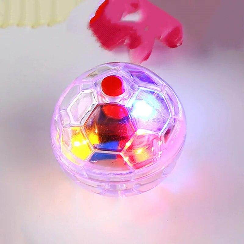 Glowing Ball Cat Toy Football Shape Bounce Ball Toys for Dog Cats Interactive Training Kitten Toys with LED Light Pet Supply