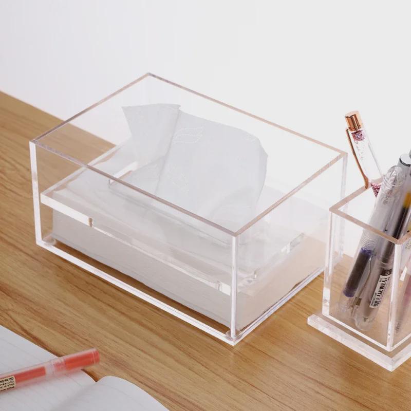 Elegant Acrylic Tissue Box - Modern, Decorative Napkin Storage for Living Room