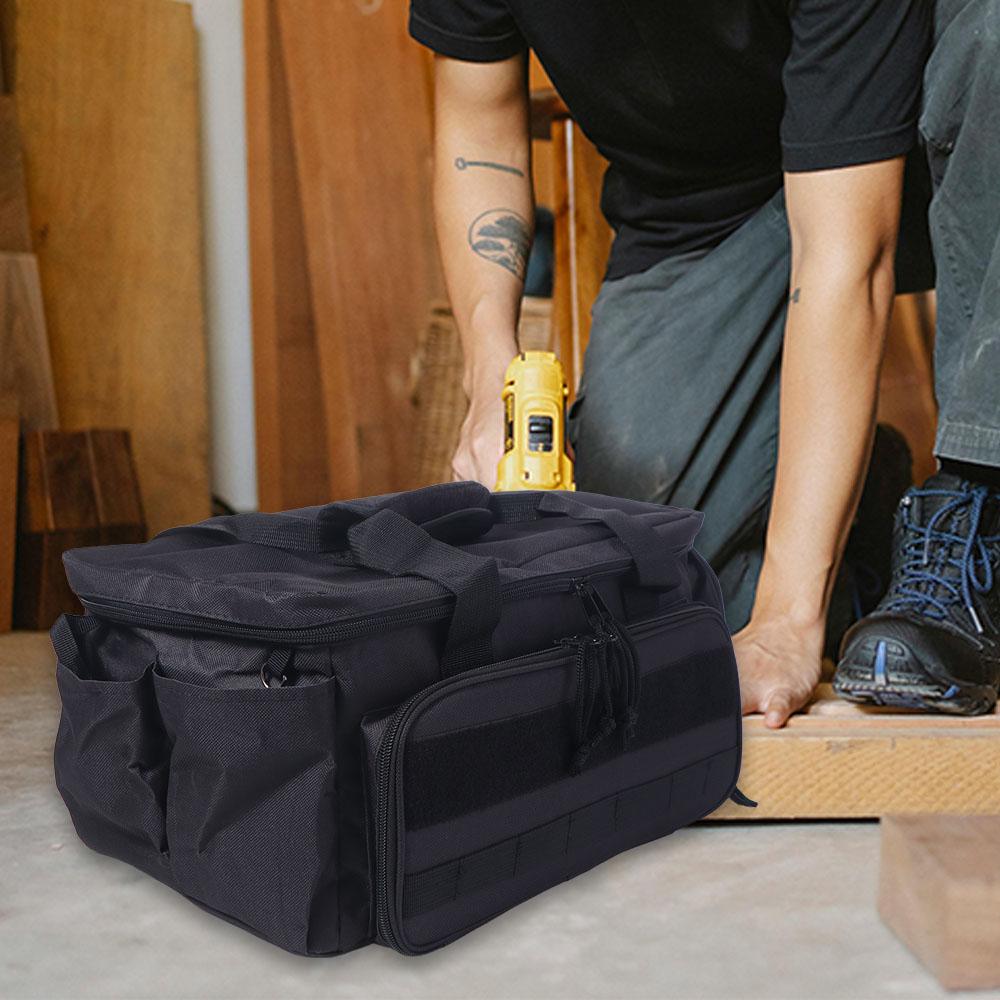 Thick Padded Base Tool Storage Bag Black Color Water Resistant Tool Bag Tool Case  For Electricians