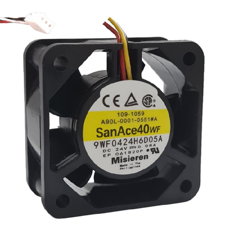 Для SanAce40WF DENKI 9WF0424H6D05A 4020 3-проводной DC 24V 0.08A FANUC Охлаждающий вентилятор
