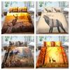 Duvet Cover Set Elk 3D Printing Home Textiles Animals Quilt Cover with Pillowcase King Size Bedding Children Bed Set